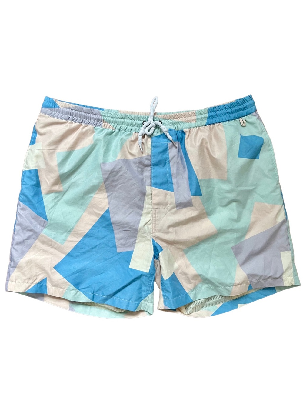 Men's Abstract Geo shorts - Blue & Cream